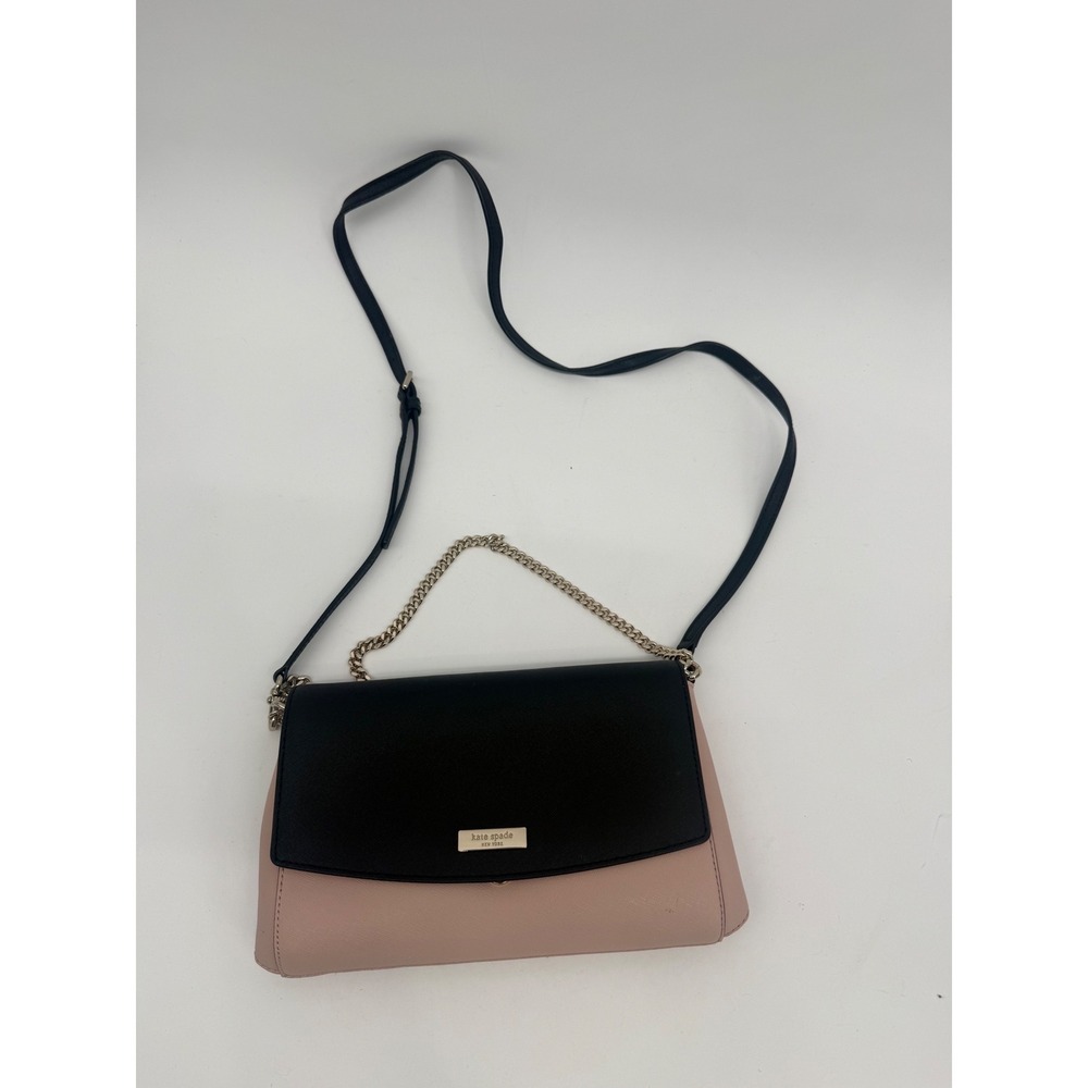 Kate Spade Laurel Way Greer Crossbody Bag Blush Pink Black Colorblock Chain